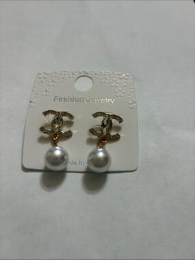 Gold-Tone Pearl Drop Earrings - Fashion Jewelry